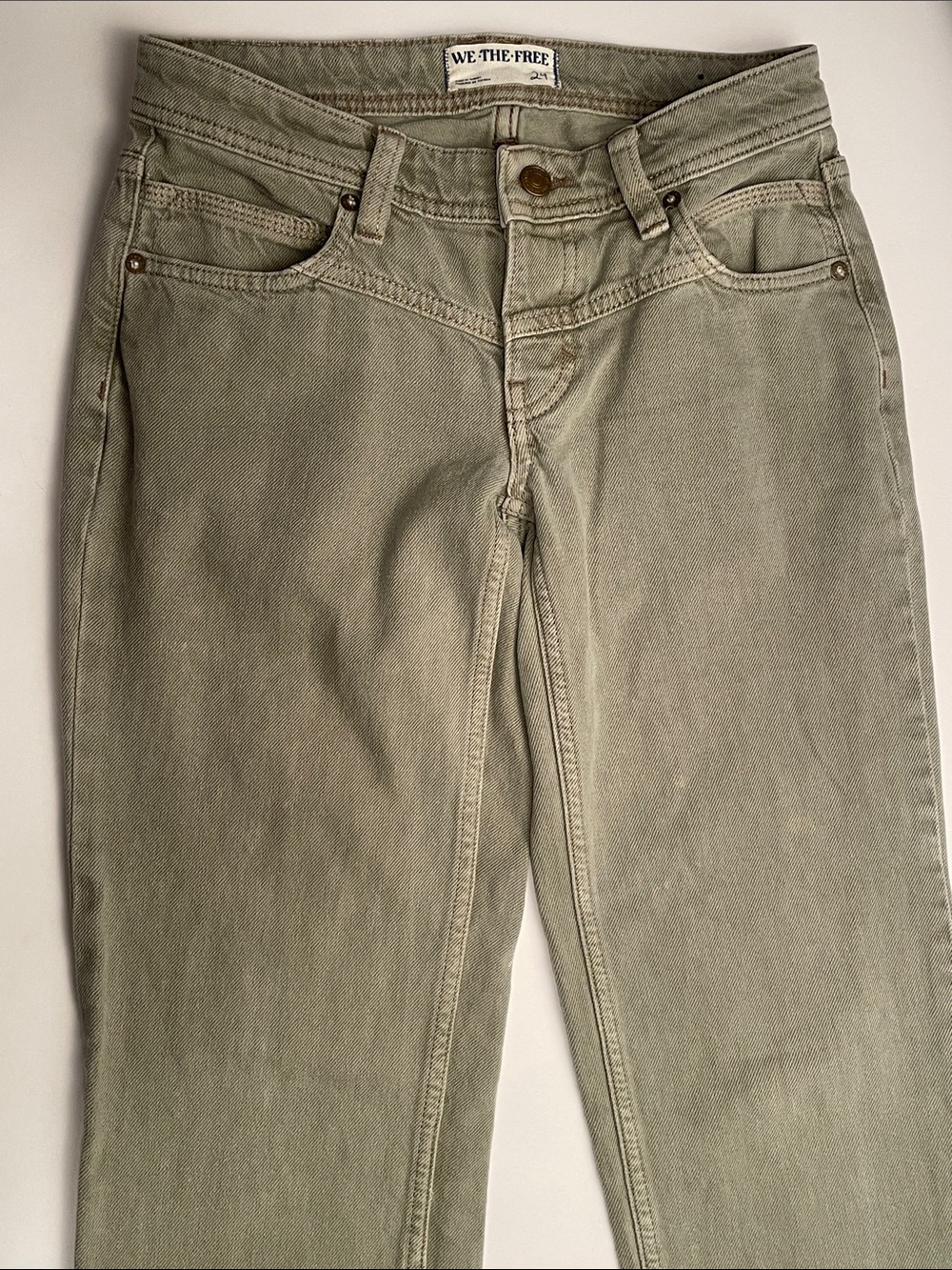 We The Free High-Rise Olive Green Slim Jeans